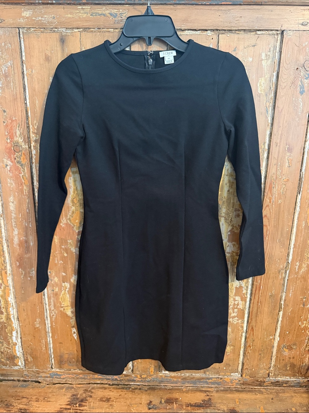 J. Crew Black Long Sleeve Sheath Dress